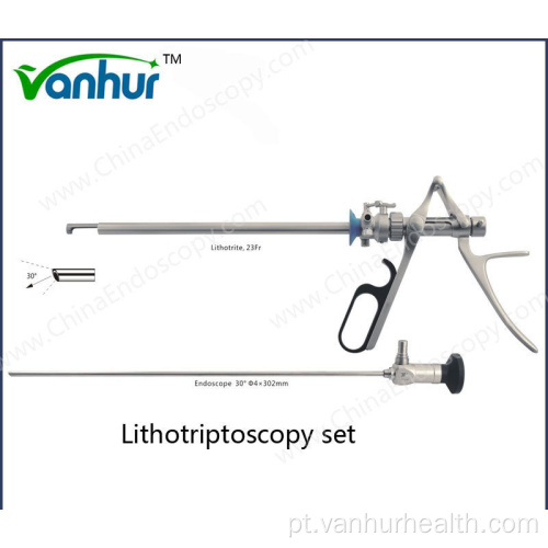 Conjunto de litotriptoscopia de endoscópio de urologia com reto